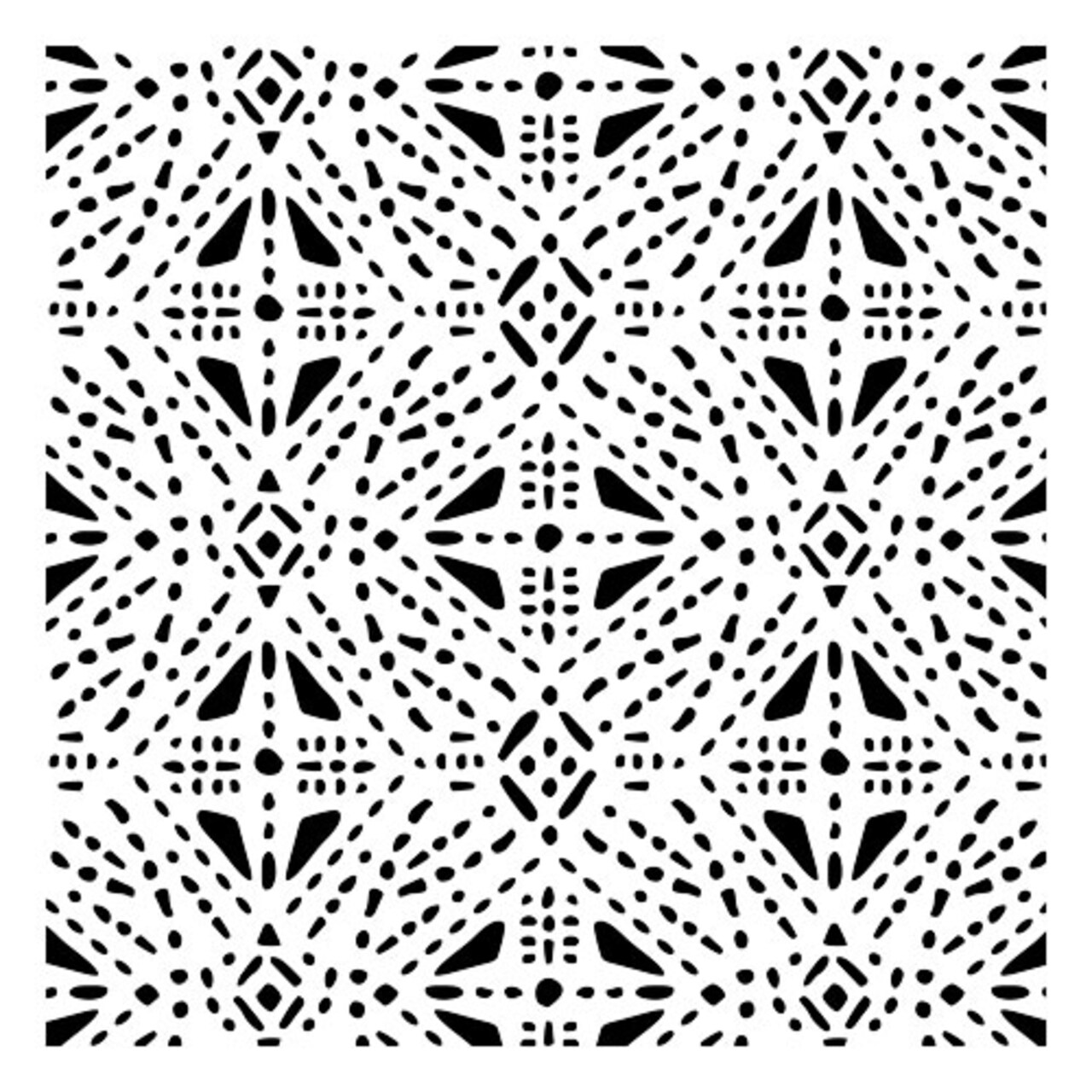 Tribal Stitches All Over Embossing 12 x 12 Stencil | FS077 by Designer Stencils | Pattern Stencils | Reusable Stencils for Painting on Wood, Wall, Tile, Canvas, Paper, Fabric, Furniture, Floor | Try Instead of a Wallpaper | Easy to Use & Clean